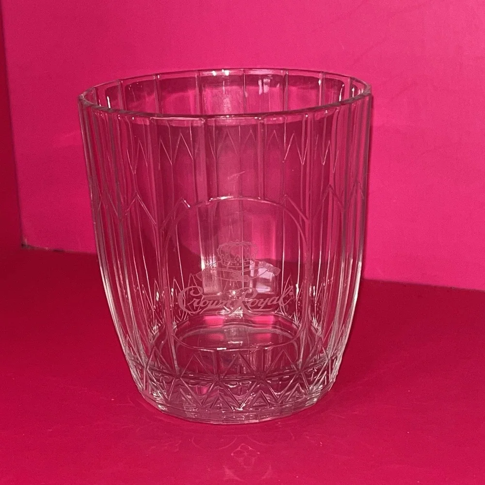 Crown Royal Whiskey Rocks Glass with White Logo VonPok Made In Italy‎